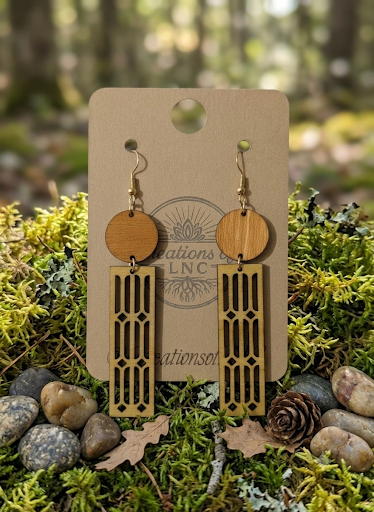Southwestern Bar Basswood Earrings